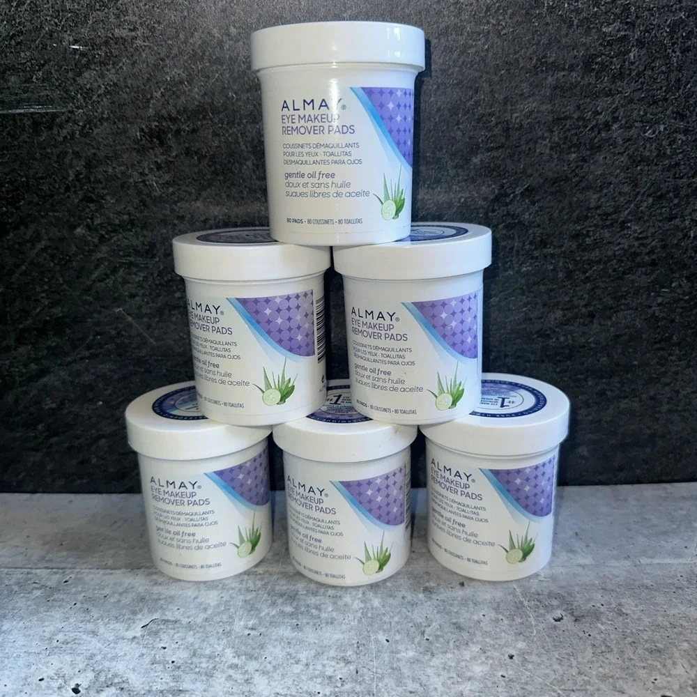 6 ALMAY GENTLE OIL-FREE EYE MAKE-UP REMOVER PADS FREE SHIPPING USA 80 Pads Each